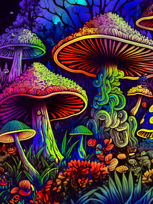 Mushroom Psychedelic Poster Poster | Preprint Online