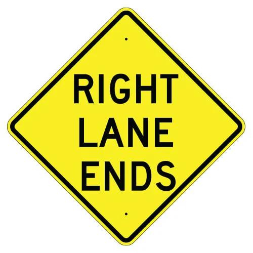 Right Lane Ends Sign | Preprint Online