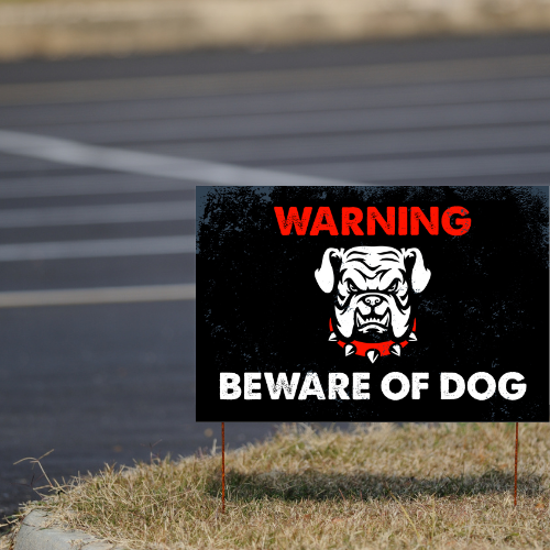 Dog in Yard Yard Sign | Preprint Online